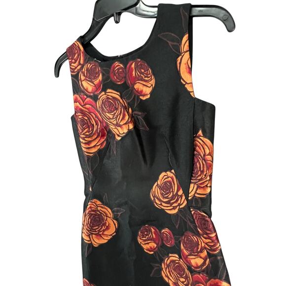 Aquilano Rimondi Sheath Dress 40 US S Black Floral Italy Romantic Euro Summer - Picture 5 of 16